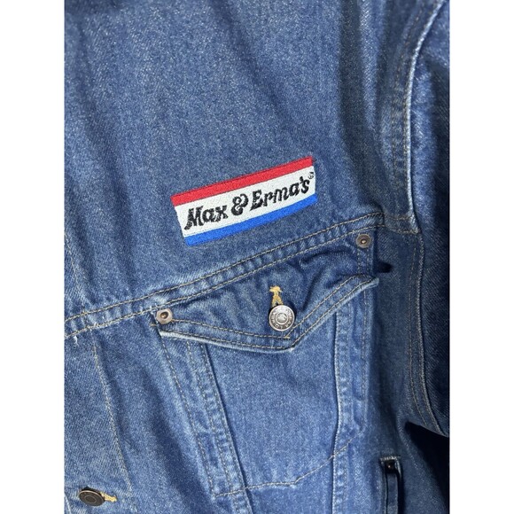 Vintage Max And Erma’s Embroidered Employee Denim Button Up Jacket Size Medium - Picture 3 of 8